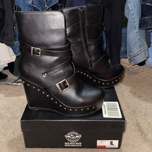 Milwaukee Performance Black Wedge Boots